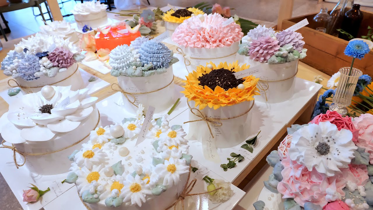 A cake more beautiful than flowers, Artistic Flower Cake | Korean Dessert