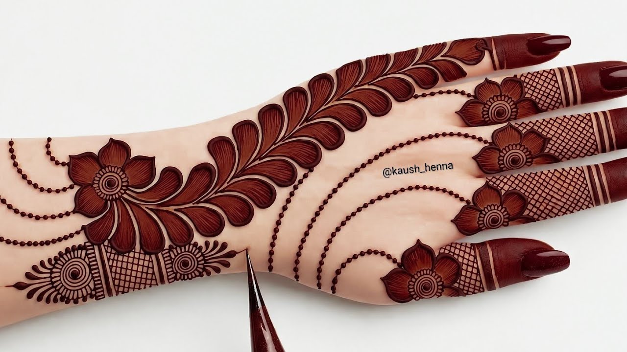 Very simple unique style mehndi design for back hand|new easy mehndi design 2026 | mehandi designs