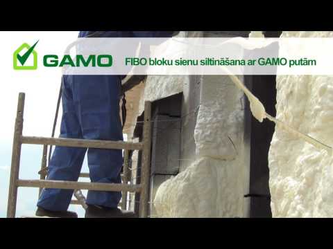 FIBO bloku sienu siltināšana ar GAMO putām
