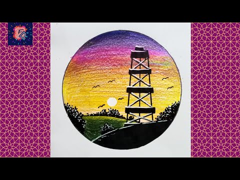 How to draw beautiful nature drawing.  Colour pencil drawing @FarjanaDrawingAcademy 