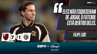 FLAMENGO 7x1 SAMPAIO CORRÊA: FILIPE LUÍS APÓS GOLEADA NO MARACANÃ PELO CAMPEONATO CARIOCA