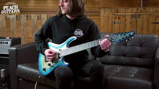 Video thumbnail for Mayones Regius Core 7 Trans Jeans Black / 3-Tone Blue Burst by The Peach Boutique
