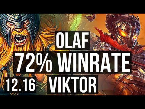 OLAF vs VIKTOR (TOP) | 72% winrate, 6 solo kills, Dominating | KR Diamond | 12.16