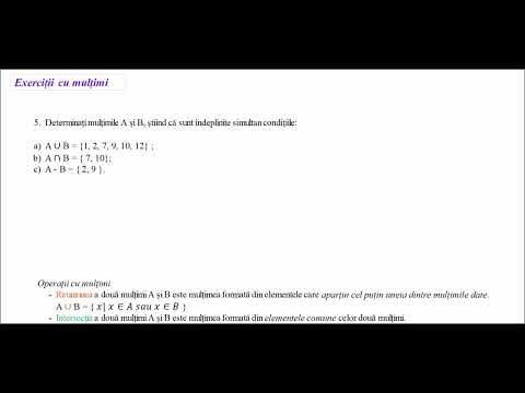 Exercitii cu multimi - Ex. 5 -Determinați mulțimile A și B, știind că sunt îndeplinite condițiile