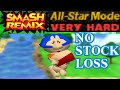 Smash Remix All Star Mode Gameplay With Ebisumaru VERY HARD No Stock Loss