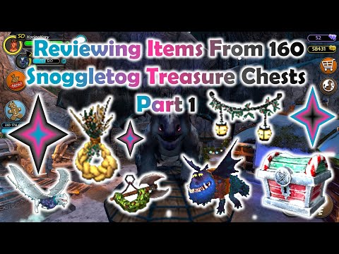 Reviewing Items From 160 Snoggletog Treasure Chests - Part 1- School of Dragons