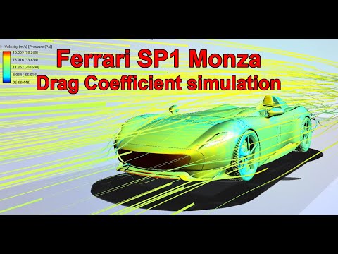 Ferrari SP1 Monza  drag coefficient simulation