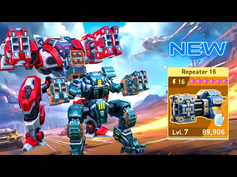 NEW WEAPON Repeater 16 with Onyx & Gatecrasher - Mech Arena