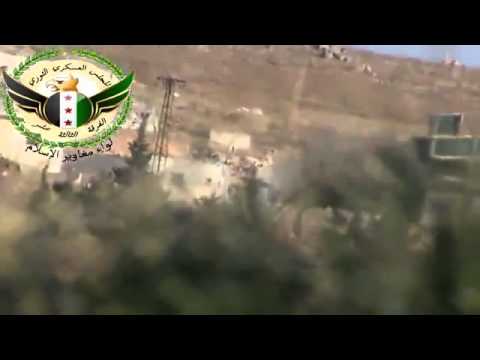 تفجير دبابة لقوات النظام في حاجز الناصح من قبل لواء مغاوير الإسلام في محافظة إدلب