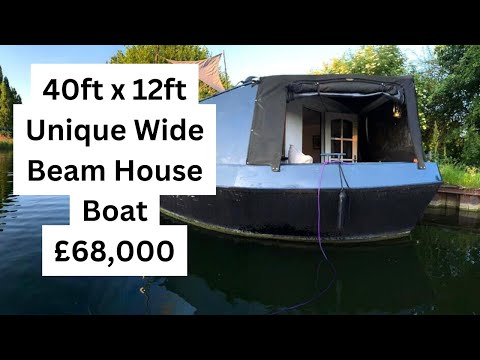 For Sale 40ft x 12ft Unique Wide Beam House Boat