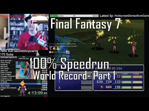 Final Fantasy 7 100% Speedrun World Record (15:59:58) World's first sub-16 hour run! Part 1