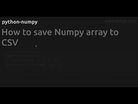 Numpy Save As Csv