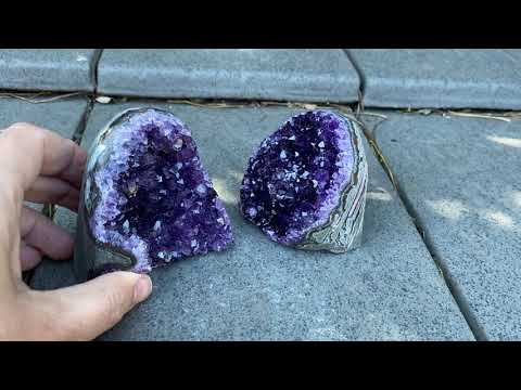 Amatista en bruto Pulida Violeta Piedras Semi Preciosas de Uruguay Artigas Calidad AA Caja RegaloAGE