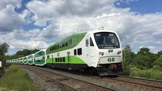 GO Transit &amp; VIA Rail HD 60fps: Lakeshore East Line Trains @ Rodd Avenue Grade Crossing 7/2/16