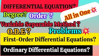 99% to Fail 😭Differential EquationOrder ? Degree ?O.D.E ? P.D.E ? FIRST O.D.E ? VIARIABLE SEPARABLE?
