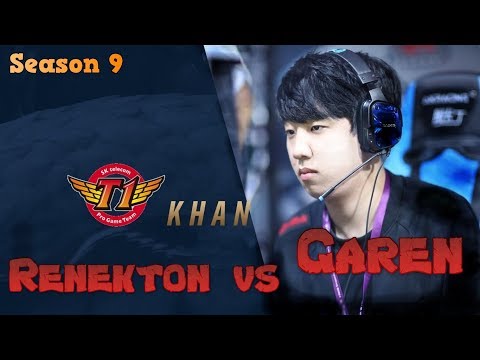 SKT Khan - Renekton vs Garen Top - Patch 9.19 LoL Season 9 KR Ranked | League of Legends Replays