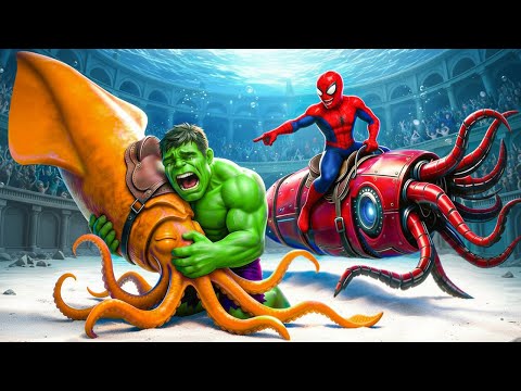 🦑🕷️ SPIDERMAN Wins The Magic Legendary Giant Squid Racing Championship – Epic Racing Challenge