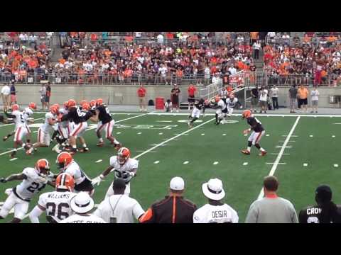 CLEVELAND BROWNS SCRIMMAGE AT THE HORSESHOE, OHIO STADIUM OSU - PUNT CATCH