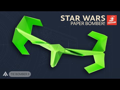 STAR WARS PAPER AIRPLANE- How to make a paper airplane that FLIES FAR | Tie Bomber  (Original)