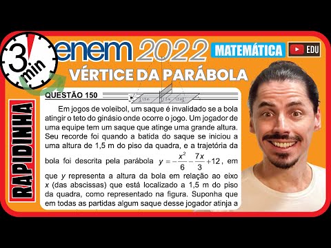 🏃ENEM 2022] 150 📘 VÉRTICE DA PARÁBOLA Em jogos de voleibol, um saque é invalidado se a bola