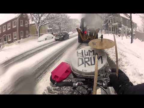 Drum Biking in the Snow