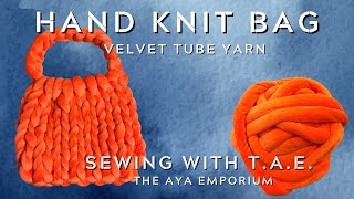Velvet Chunky Yarn Hand Knit Bag
