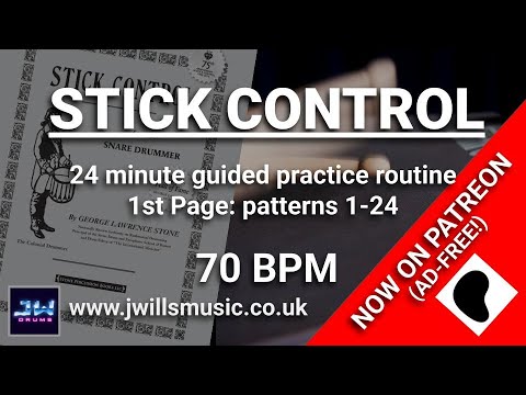 Stick Control Page 1: 24 minute guided practice routine (70bpm)