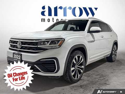 2022 Volkswagen Atlas Cross Sport Execline 3.6 FSI 4MOTION in White for sale at Arrow Motors in Aylmer, ON