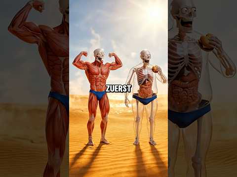 Wer entkommt der Wüste zuerst? Der Fette oder der Muskulöse? #skeleton #wüste #fett #muskulös