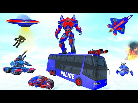 Flying Robot Bus Transform 3D _ Trò Chơi Siêu Ô tô robot Biến Hình _ android gameplay