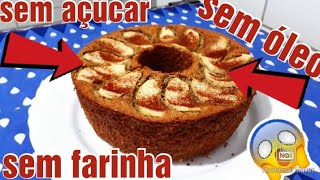 Bolo de aveia com maçã sem farinha, sem leite , sem açúcar , sem óleo/ Como fazer bolo fitness