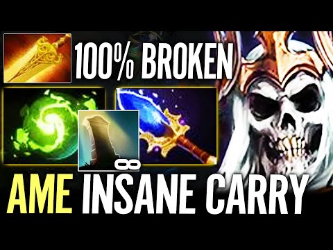 100% Can't Kill + AOE Radiance Burn - AME Wraith King Carry Becomes a Nightmare DotA 2