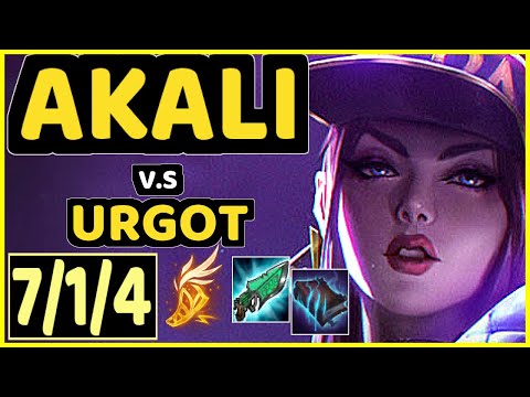 WIZER (AKALI) vs URGOT - 7/1/4 KDA TOP GAMEPLAY - KR Ranked MASTER