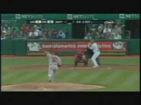 Chloe the Newf on TV at the A's Game