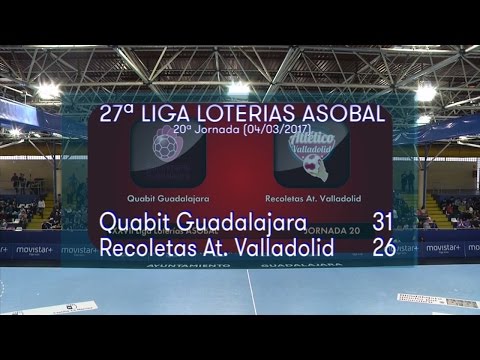 LIGA LOTERIAS ASOBAL J20 Quabit Guadalajara - Recoletas At. Valladolid 31 - 26