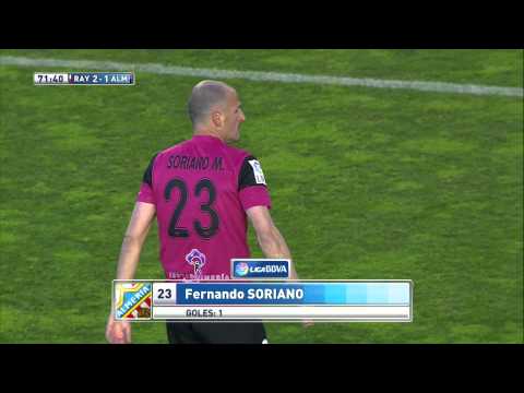 Gol de Soriano (2-1) tras el Rayo Vallecano - UD Almería - HD