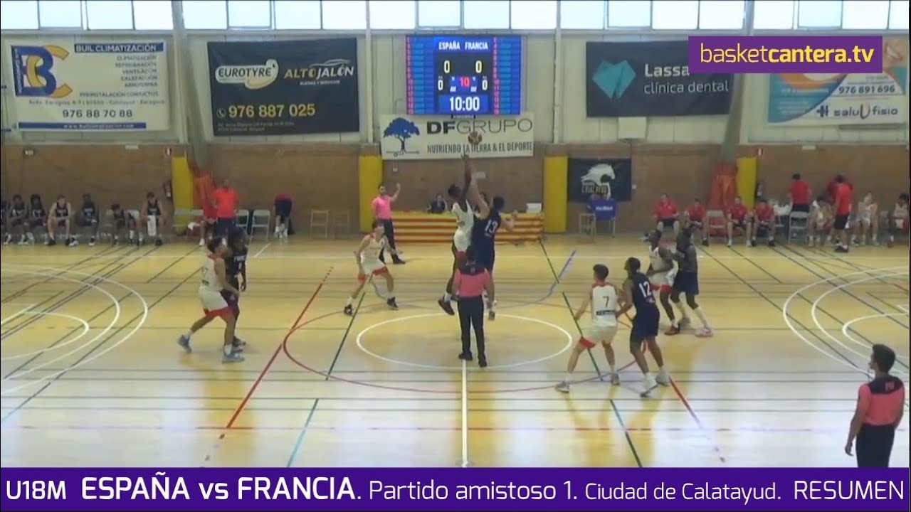 U18M. ESPAÑA vs FRANCIA (Resumen). Internacional Junior masc. de Calatayud 2022 - Match 1