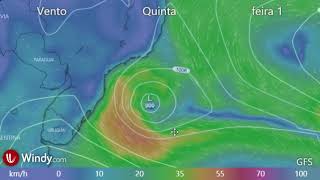 Chuva forte e risco de ventania no estado do RJ: Ciclone pode ter movimento atípico na costa do Brasil