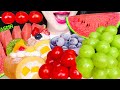 ASMR PETIT CAKE JUICY FRUITS GRAPES WATERMELON BLUEBERRY 쁘띠 케이크 샤인머스캣 애플 수
