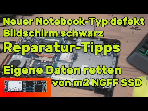 Neuer Notebook-Typ defekt - Bildschirm schwarz - Daten retten von m2 SSD NGFF auslesen Video