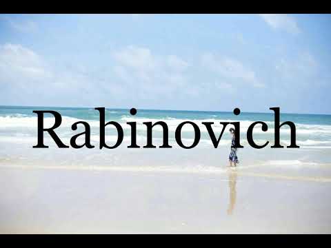 How To Pronounce Rabinovich🌈🌈🌈🌈🌈🌈Pronunciation Of Rabinovich