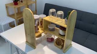 Kệ Đựng Gia Vị Hàn Quốc - Kệ Gia Vị Bằng Gỗ - CUP SHELF - ORI NỘI THẤT HÀN QUỐC