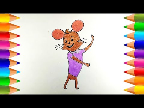 Cómo dibujar y colorear un Ratoncito de Michi-guau #2 |  Dibujos para niños