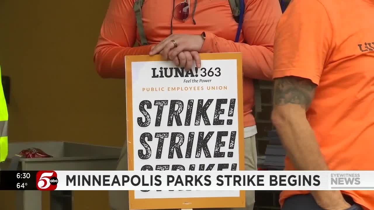 Minneapolis park workers go on strike, demanding better wages and benefits