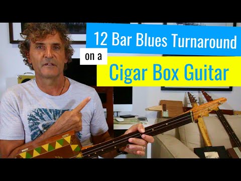 12 Bar Blues Turnaround in G 3 string cigar box guitar lesson