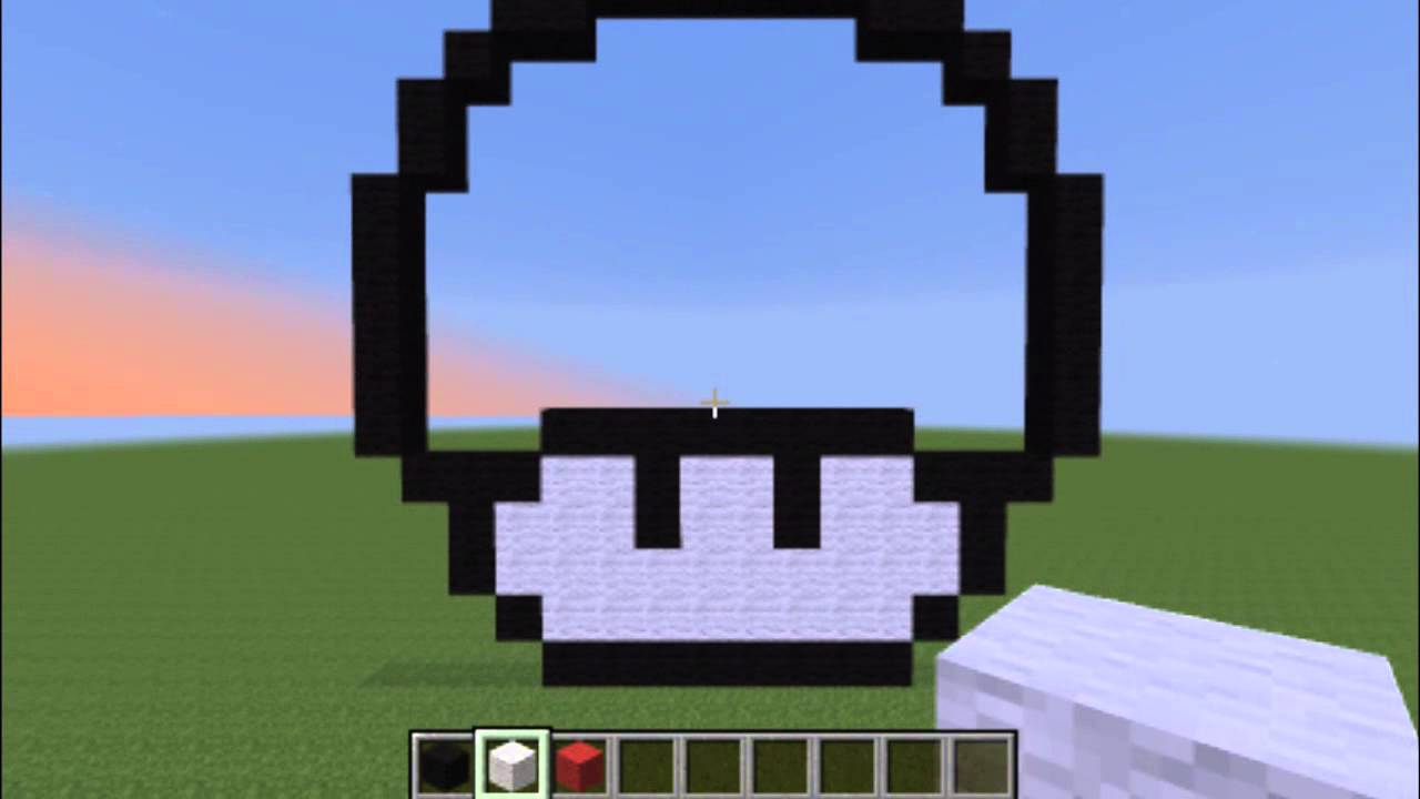 How to Create a Minecraft Mario Mushroom! [Minecraft pixel-art tutorial]