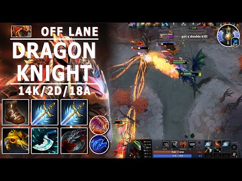 Dragon Knight Off Lane | 7.30b | Solid Start with 2 x Falcon Blade | Dota 2 Immortal Gameplay