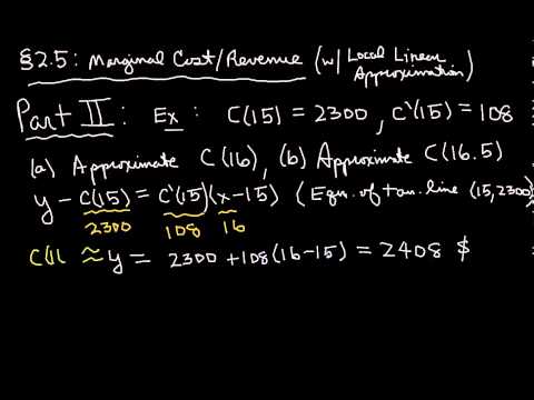 Section 2.5 - Marginal Cost & Revenue with Local Linear Approximation