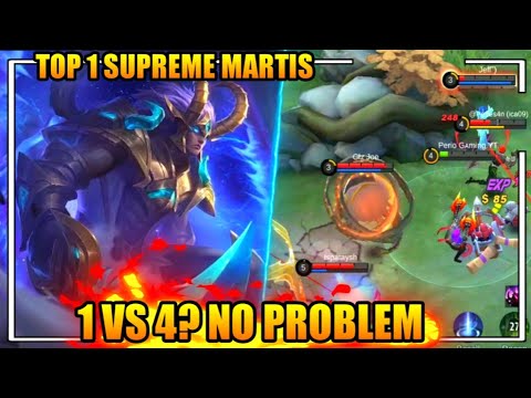 1 VS 4? NO PROBLEM | TOP 1 SUPREME MARTIS | PERIO GAMING | MLBB