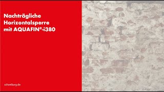 Schomburg AQUAFIN I 380 silanbaseret injektionscreme til etablering af horisontalspærre i murværk.